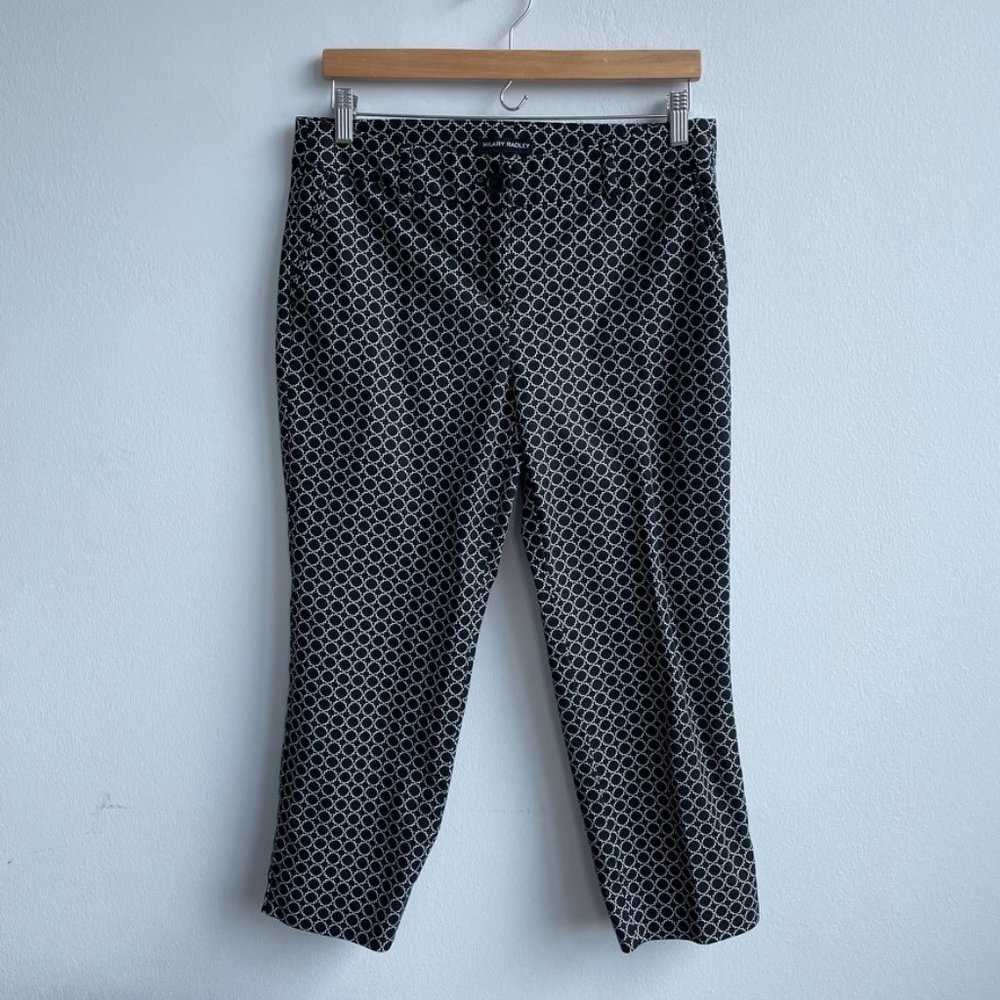 Hilary Radley Black & White Patterned Capri Size 6